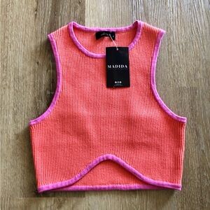 Madida Orange and Pink Crop Top